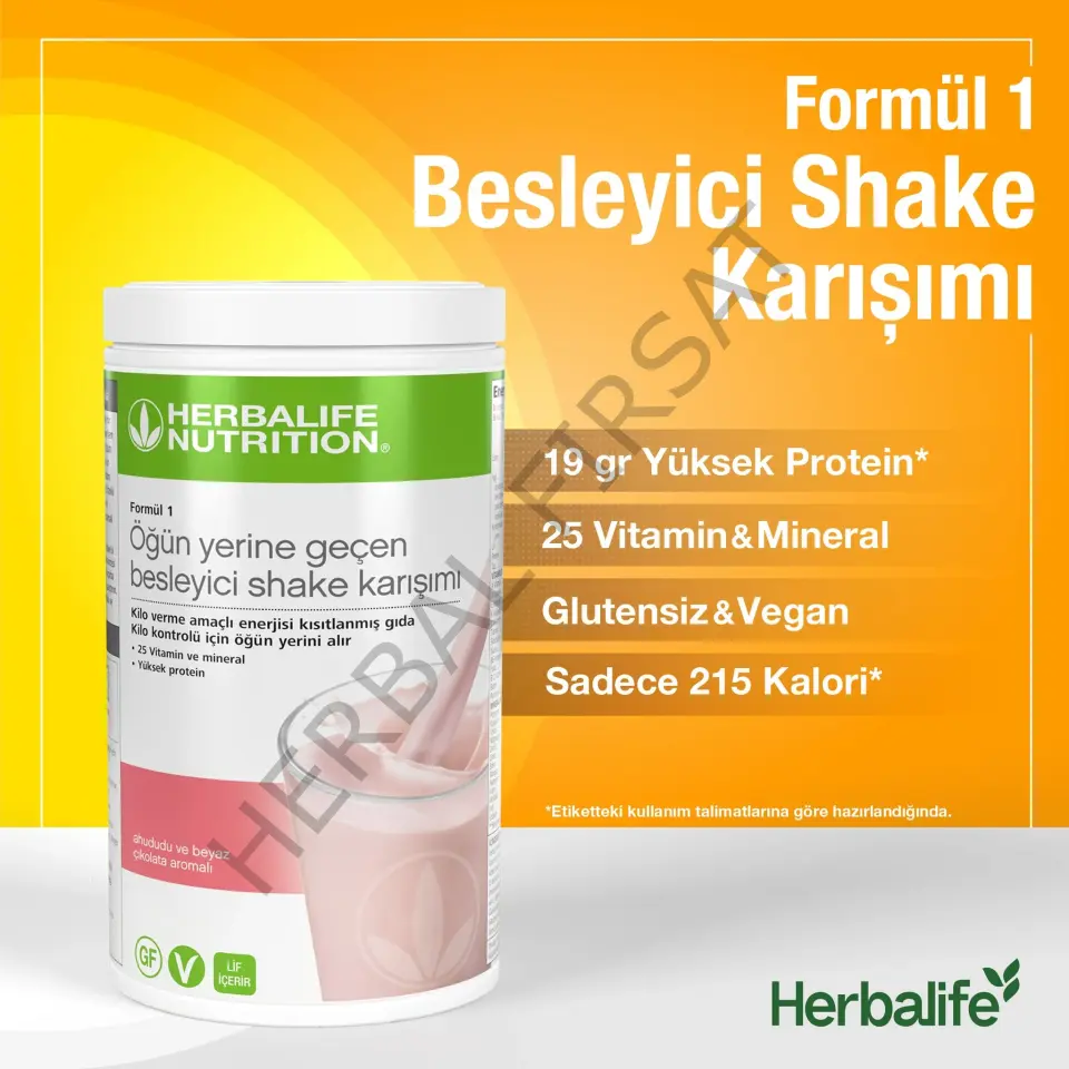 Formül 1 Herbalife Ahududu ve Beyaz Çikolatalı Shake 500gr