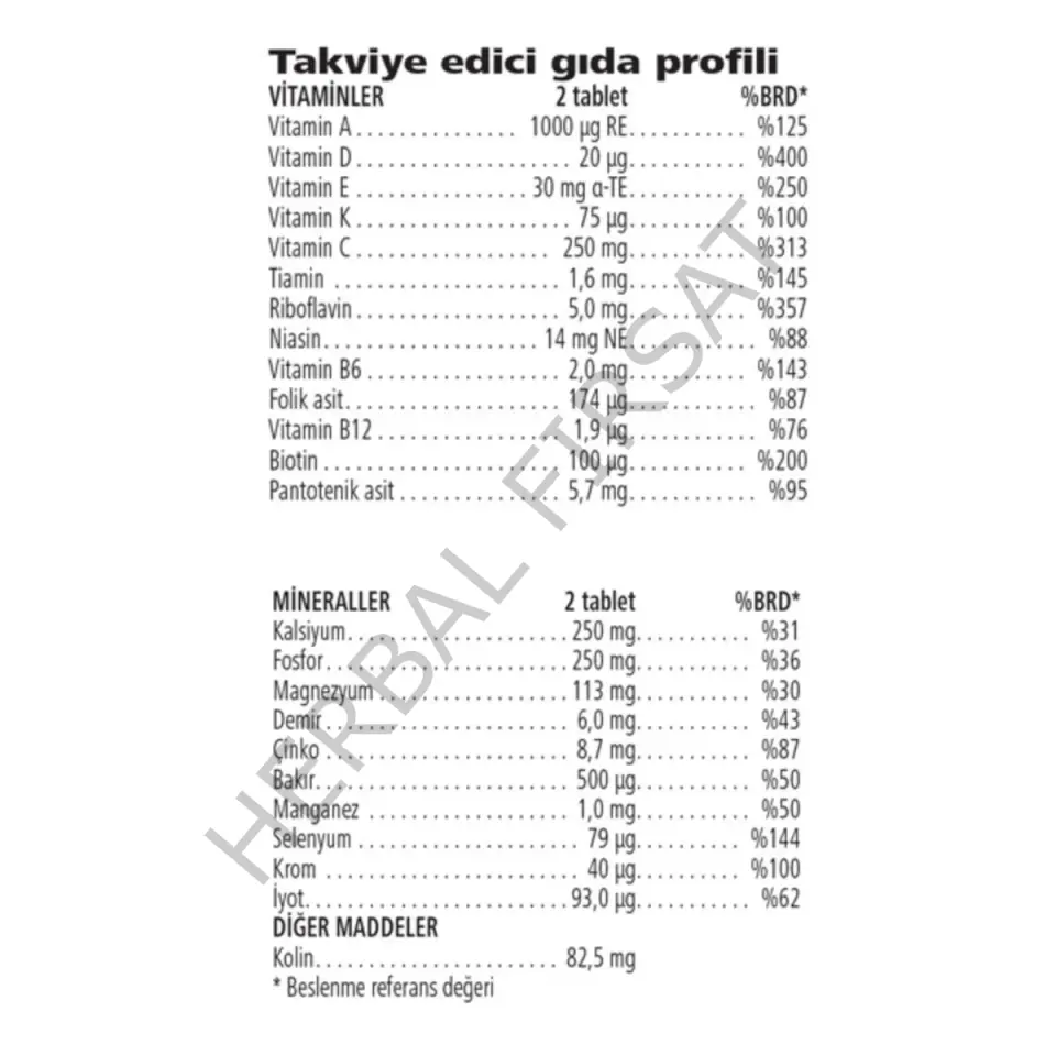 Formül 2 Herbalife Vitamin ve Mineral Kompleks Kadınlar İçin