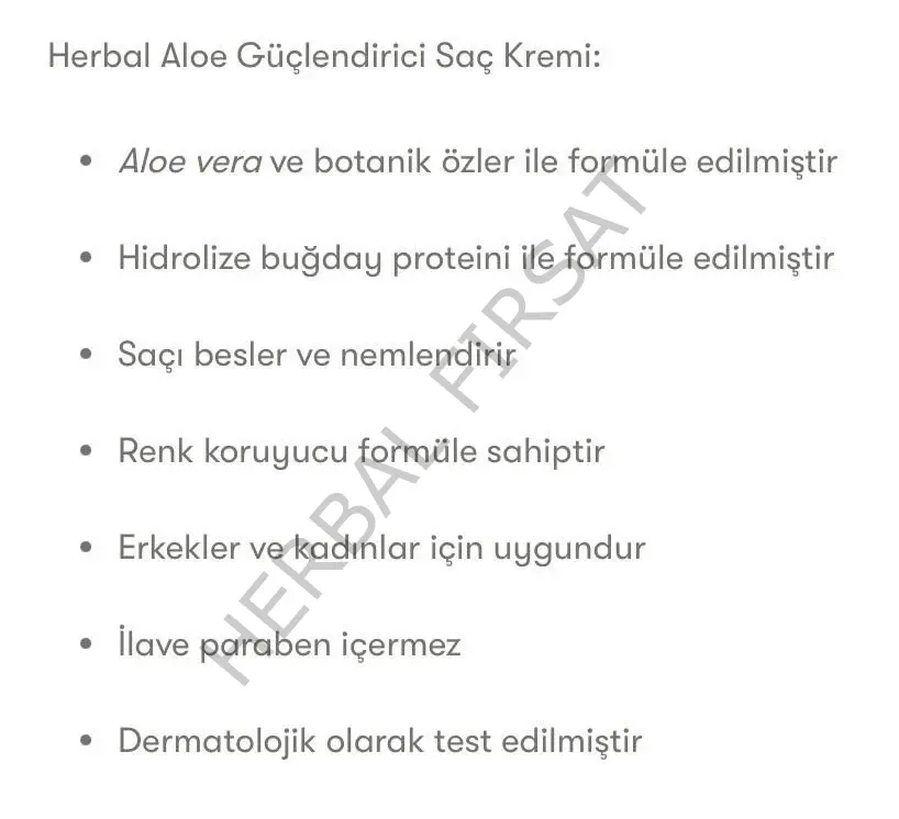 Herbal Aloe Saç Kremi 250ml