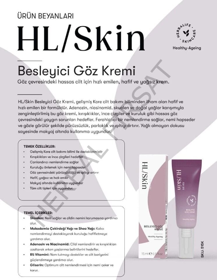HL Skin Besleyici Göz Kremi 15 ml