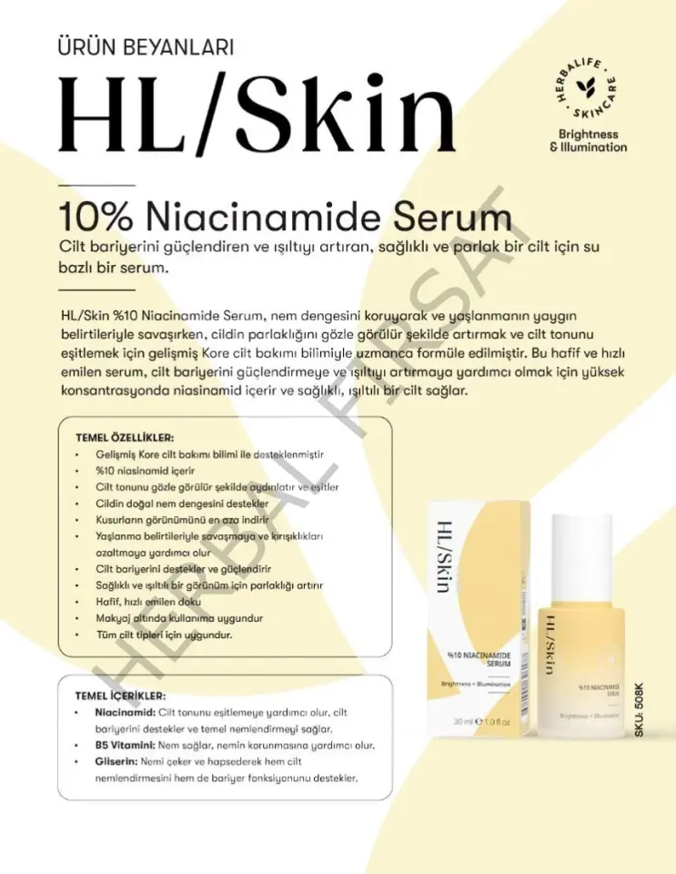 HL Skin %10 Niasinamid Serum 30 ml