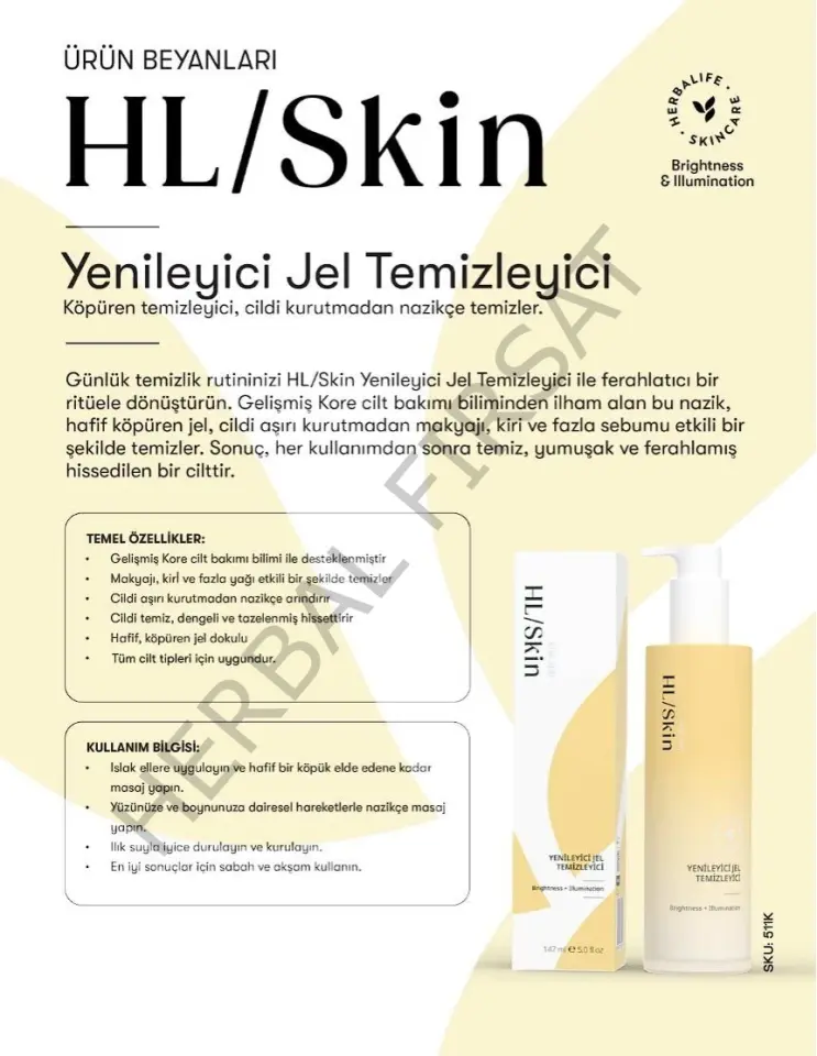 HL Skin Yenileyici Jel Temizleyici 147 ml